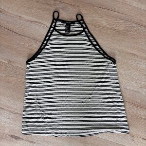 Black and white striped tank top, Size small